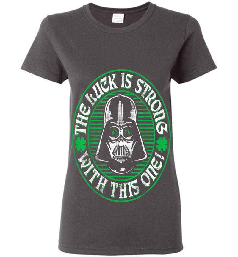 Inktee Store - Star Wars Vader Luck Is Strong Saint Patrick Graphic Womens T-Shirt Image