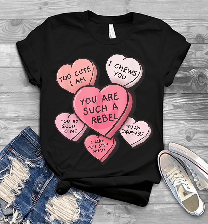 Star Wars Valentine's Day Candy Hearts Mens T-shirt