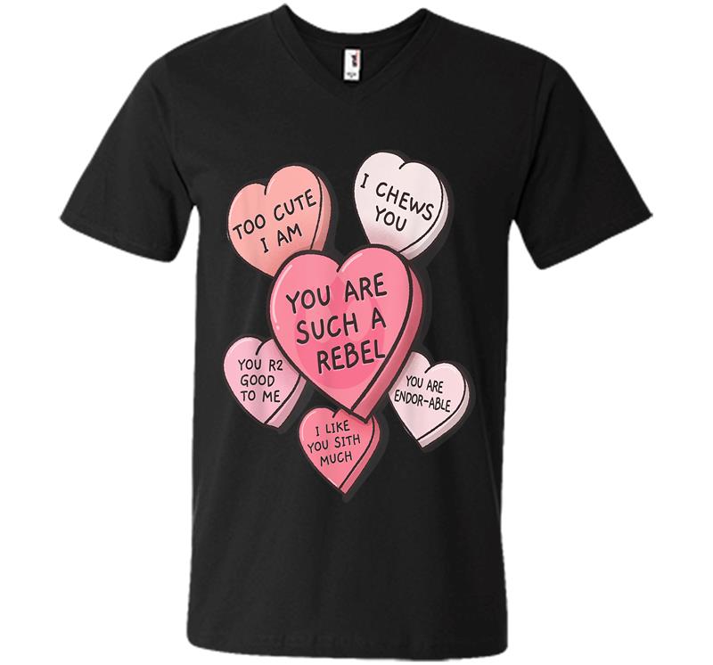 Star Wars Valentine's Day Candy Hearts V-neck T-shirt