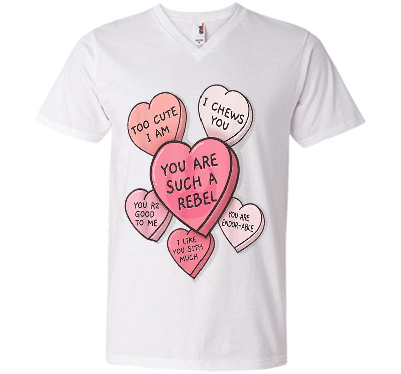 Inktee Store - Star Wars Valentine'S Day Candy Hearts V-Neck T-Shirt Image