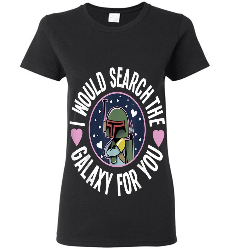 Star Wars Valentines Search The Galaxy For You Graphic Womens T-Shirt