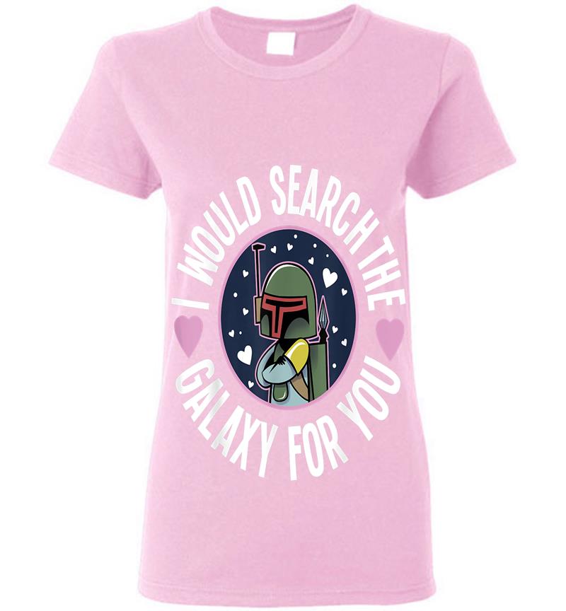 Inktee Store - Star Wars Valentines Search The Galaxy For You Graphic Womens T-Shirt Image