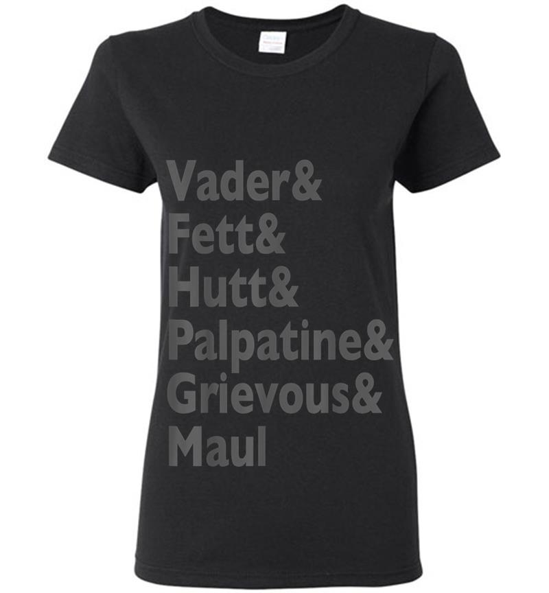Star Wars Villain Checklist Gang&Amp;Sith Lords Graphic Womens T-Shirt