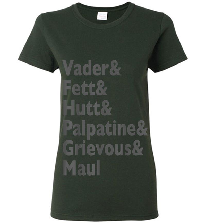 Inktee Store - Star Wars Villain Checklist Gang&Amp;Sith Lords Graphic Womens T-Shirt Image