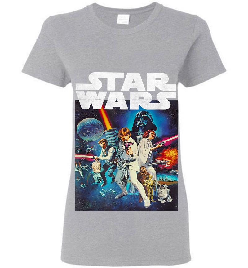 Inktee Store - Star Wars Vintage Cast Poster Womens T-Shirt Image
