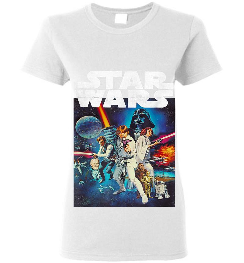 Inktee Store - Star Wars Vintage Cast Poster Womens T-Shirt Image