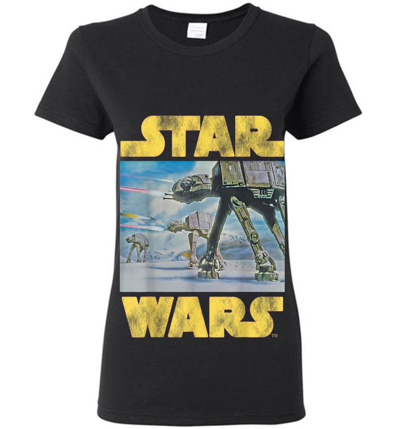 Star Wars Vintage Imperial At-At Battle Of Hoth Womens T-Shirt