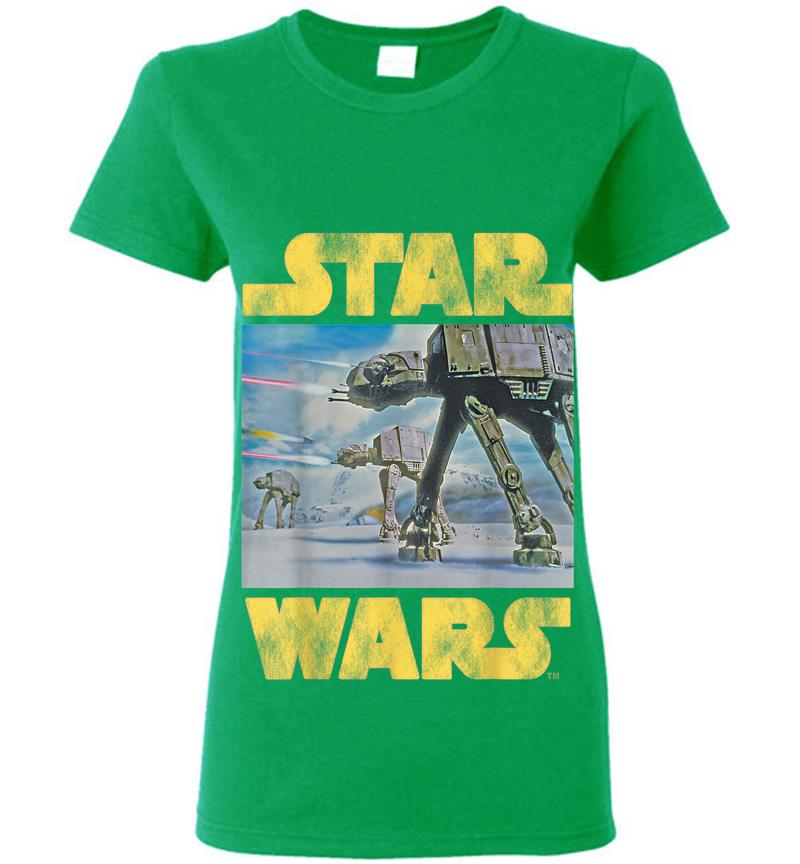 Inktee Store - Star Wars Vintage Imperial At-At Battle Of Hoth Womens T-Shirt Image