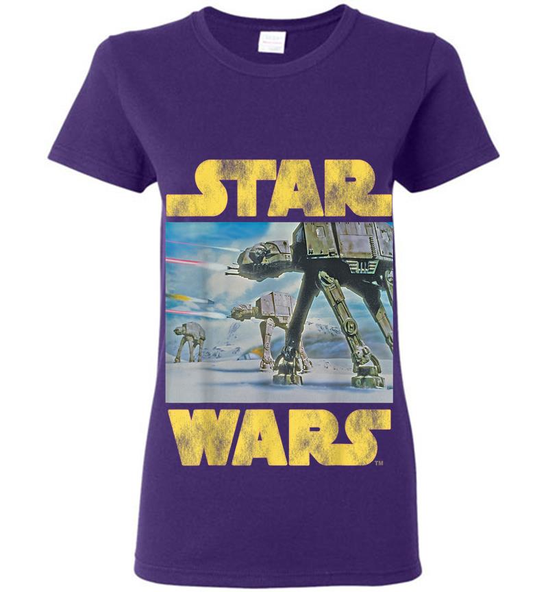 Inktee Store - Star Wars Vintage Imperial At-At Battle Of Hoth Womens T-Shirt Image
