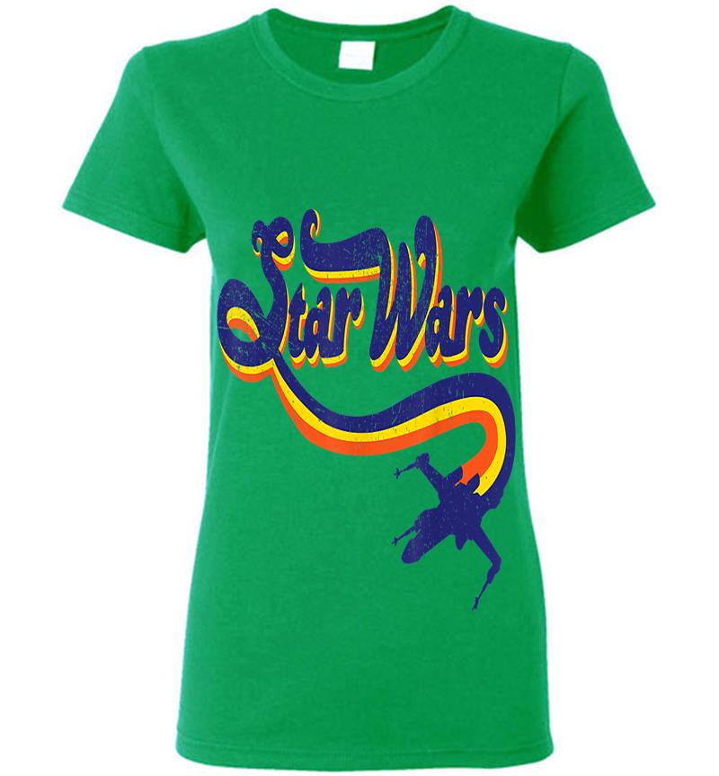 Inktee Store - Star Wars Vintage Retro Baseball Logo X-Wing Graphic Womens T-Shirt Image