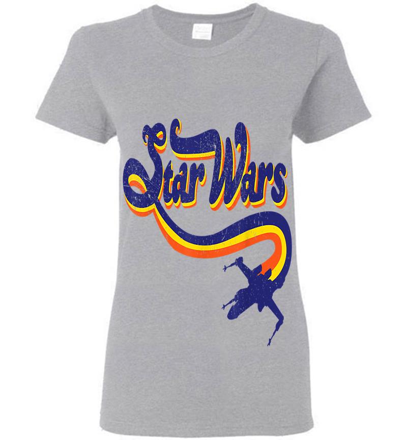 Inktee Store - Star Wars Vintage Retro Baseball Logo X-Wing Graphic Womens T-Shirt Image