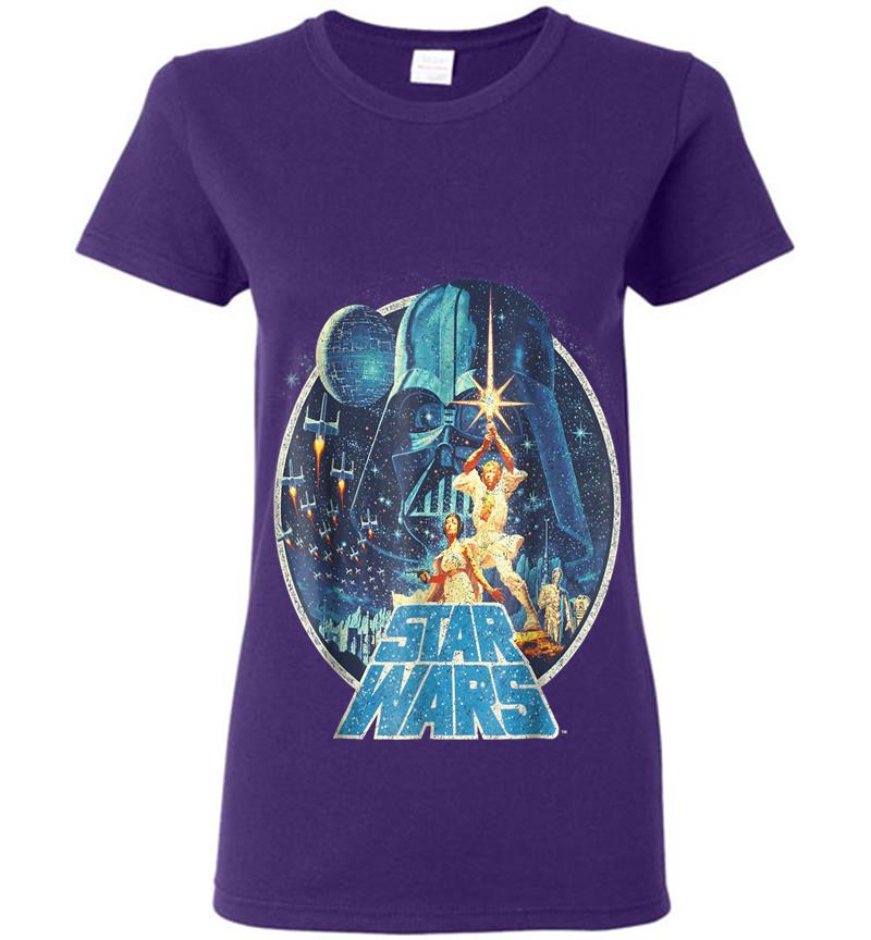 Inktee Store - Star Wars Vintage Victory Collage Cover Graphic Z! Womens T-Shirt Image