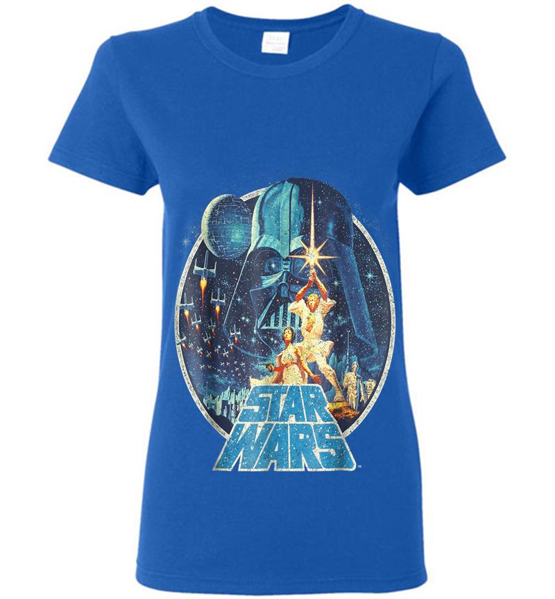 Inktee Store - Star Wars Vintage Victory Collage Cover Graphic Z! Womens T-Shirt Image