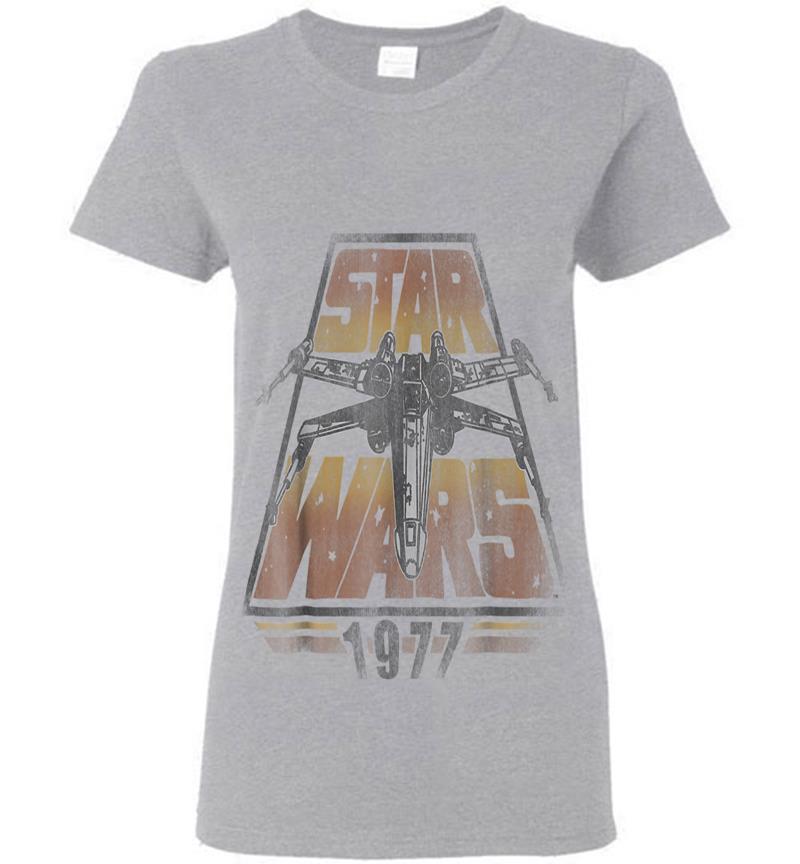 Inktee Store - Star Wars X-Wing 1977 Vintage Retro Graphic C1 Womens T-Shirt Image