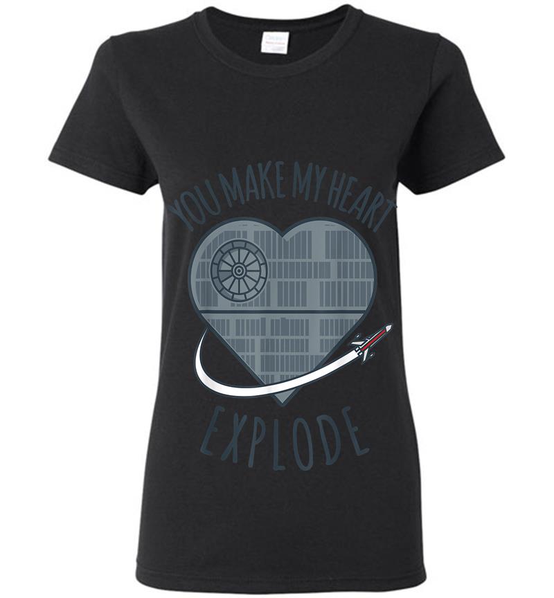 Star Wars You Make My Heart Explode Valentine'S Day Womens T-Shirt