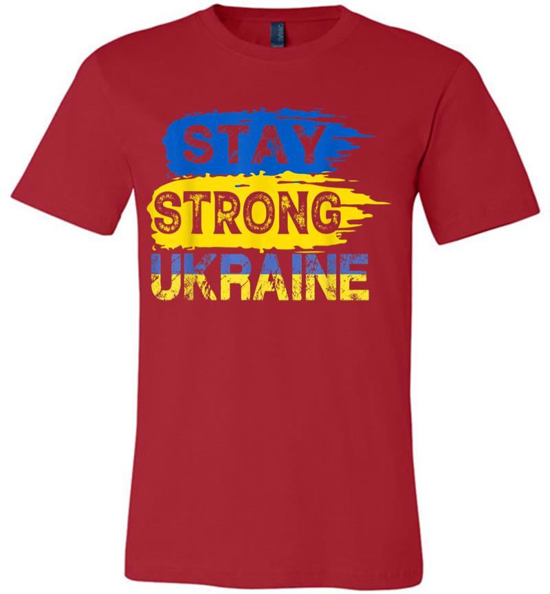 Inktee Store - Stay Strong Ukraine Support I Stand With Ukraine Premium T-Shirt Image