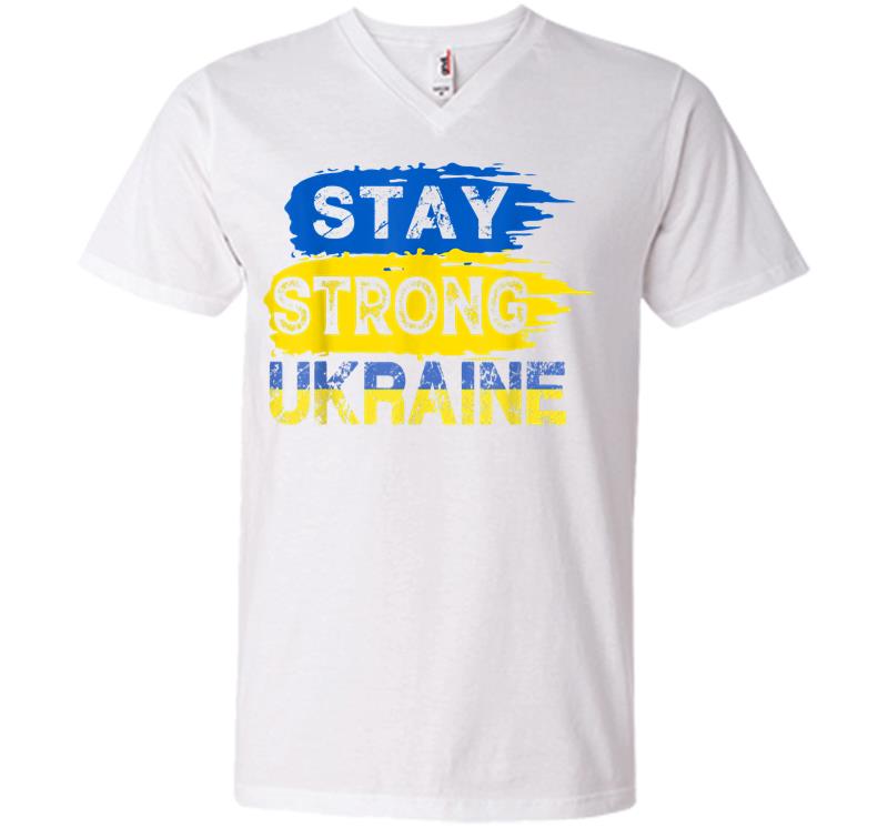 Inktee Store - Stay Strong Ukraine Support I Stand With Ukraine V-Neck T-Shirt Image
