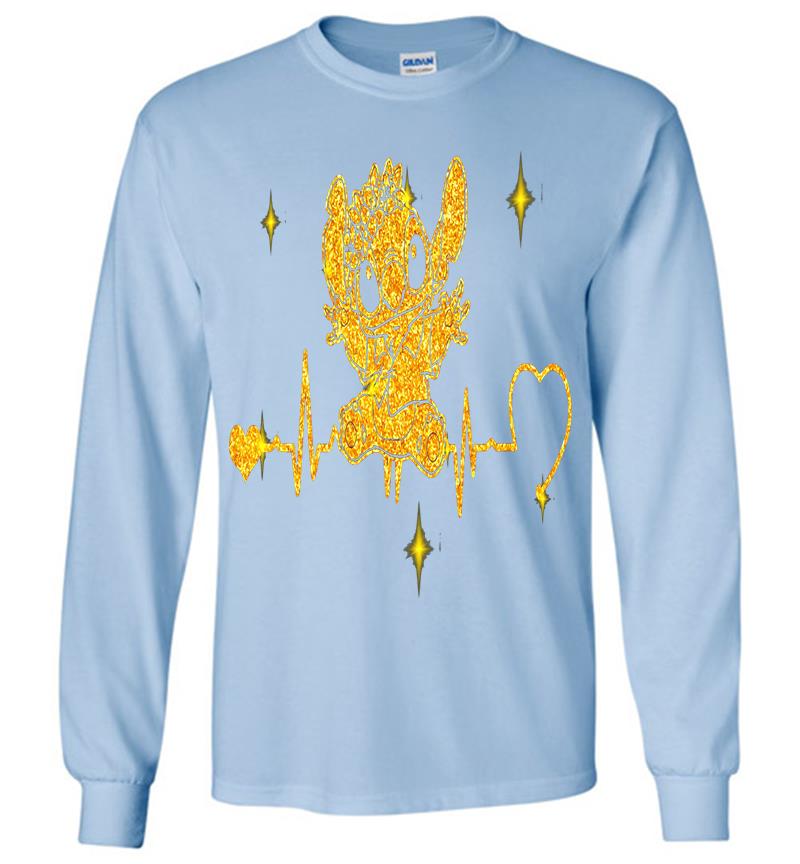 Inktee Store - Stitch Diamond Yellow Heartbeat Long Sleeve T-Shirt Image