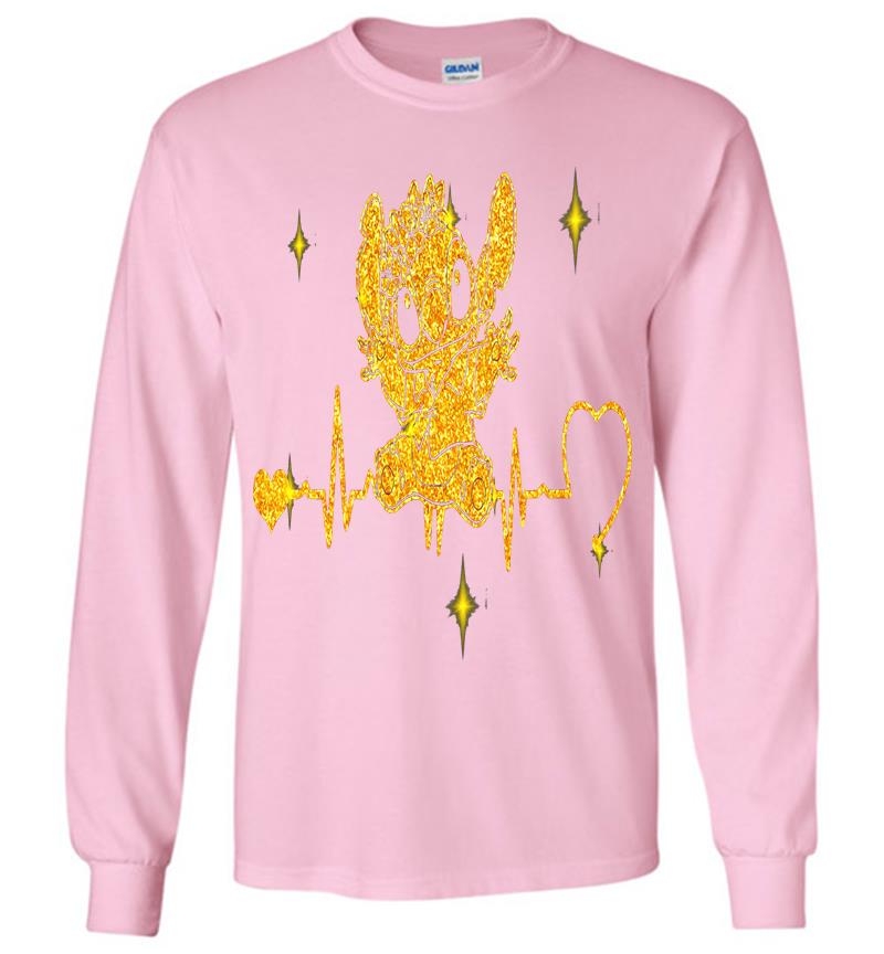 Inktee Store - Stitch Diamond Yellow Heartbeat Long Sleeve T-Shirt Image