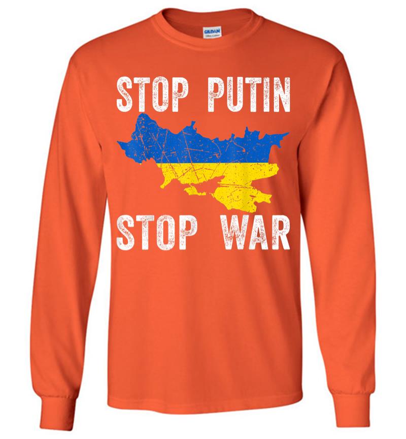 Inktee Store - Stop Killing Stop Russia Stop The War In Ukraine Long Sleeve T-Shirt Image