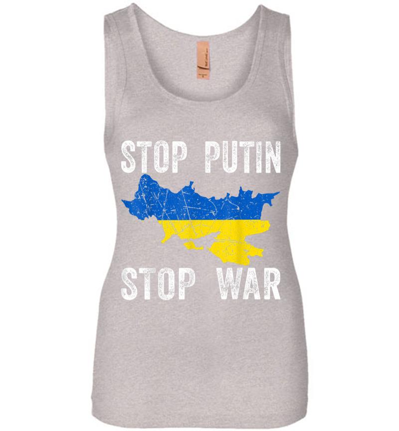 Inktee Store - Stop Killing Stop Russia Stop The War In Ukraine Women Jersey Tank Top Image