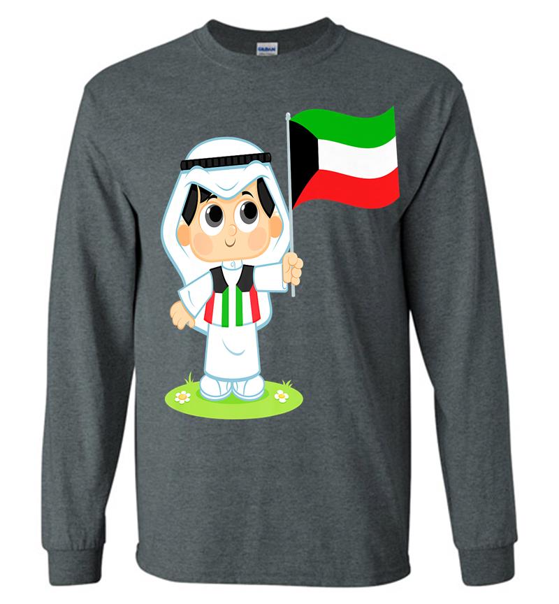 Inktee Store - Stylish Design With Kuwaiti Kid In Official Wear Premium Long Sleeve T-Shirt Image