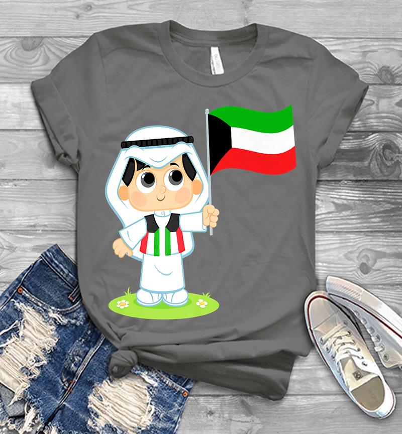 Inktee Store - Stylish Design With Kuwaiti Kid In Official Wear Premium Mens T-Shirt Image