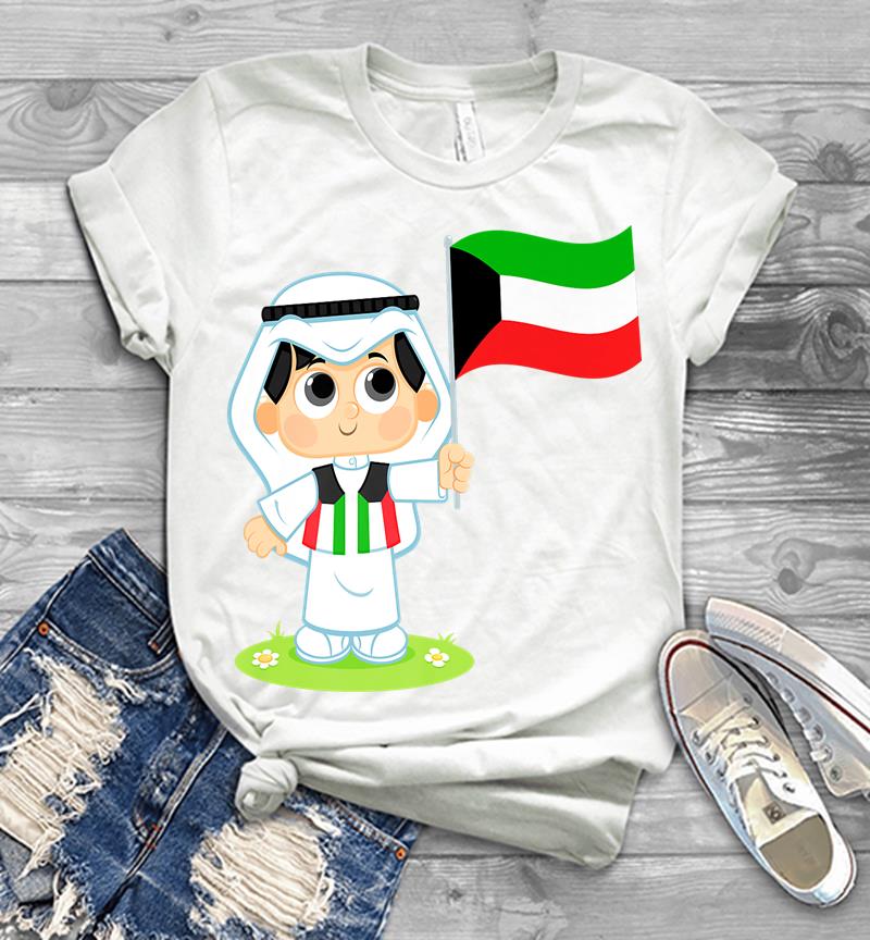 Inktee Store - Stylish Design With Kuwaiti Kid In Official Wear Premium Mens T-Shirt Image