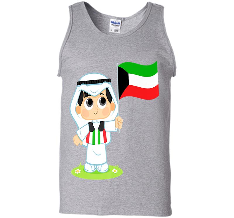 Inktee Store - Stylish Design With Kuwaiti Kid In Official Wear Premium Mens Tank Top Image