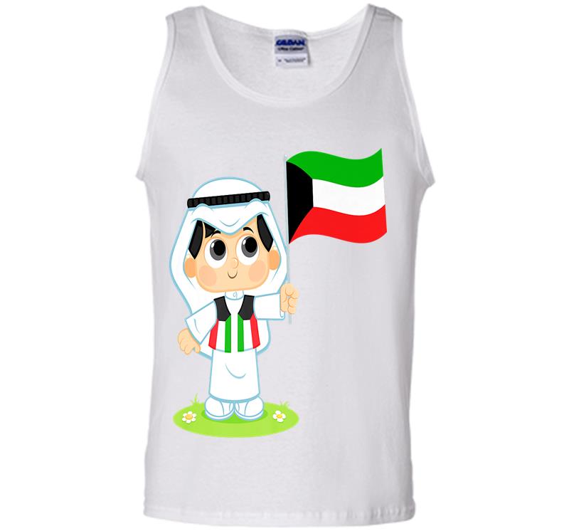 Inktee Store - Stylish Design With Kuwaiti Kid In Official Wear Premium Mens Tank Top Image