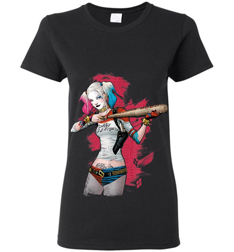 Suicide Squad Harley Quinn Bat Aim Womens T-Shirt