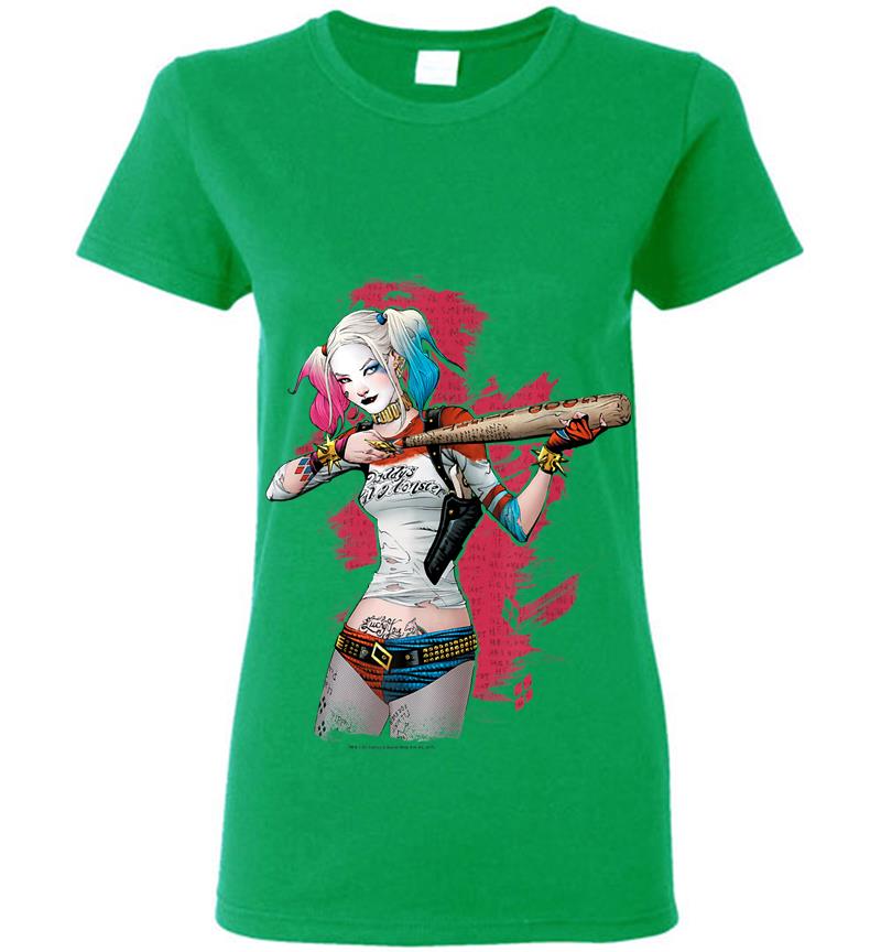 Inktee Store - Suicide Squad Harley Quinn Bat Aim Womens T-Shirt Image