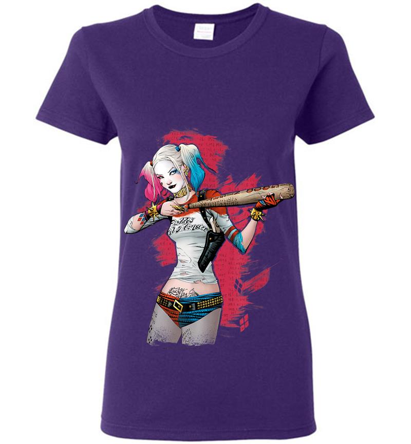 Inktee Store - Suicide Squad Harley Quinn Bat Aim Womens T-Shirt Image