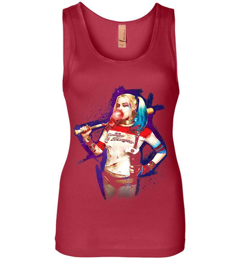 Inktee Store - Suicide Squad Harley Quinn Bubble Womens Jersey Tank Top Image