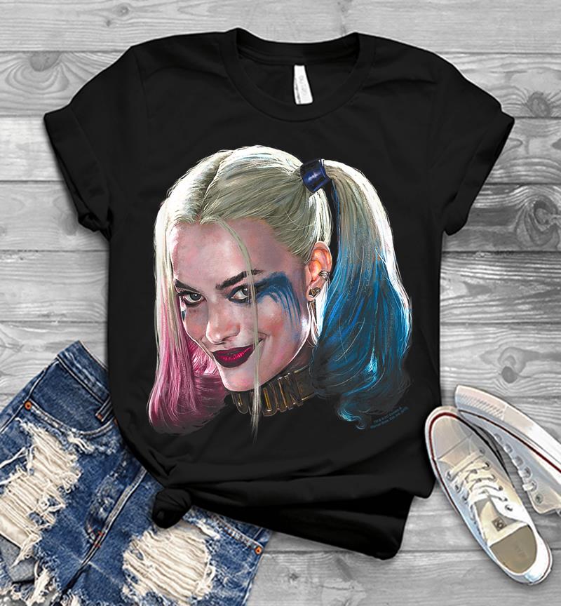 Suicide Squad Harley Quinn Head Mens T-Shirt
