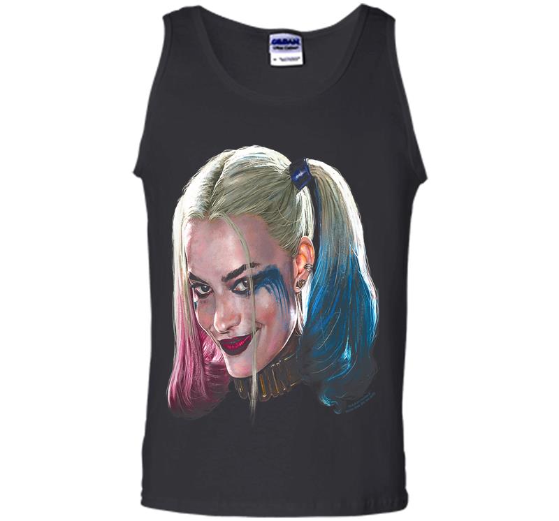 Inktee Store - Suicide Squad Harley Quinn Head Mens Tank Top Image