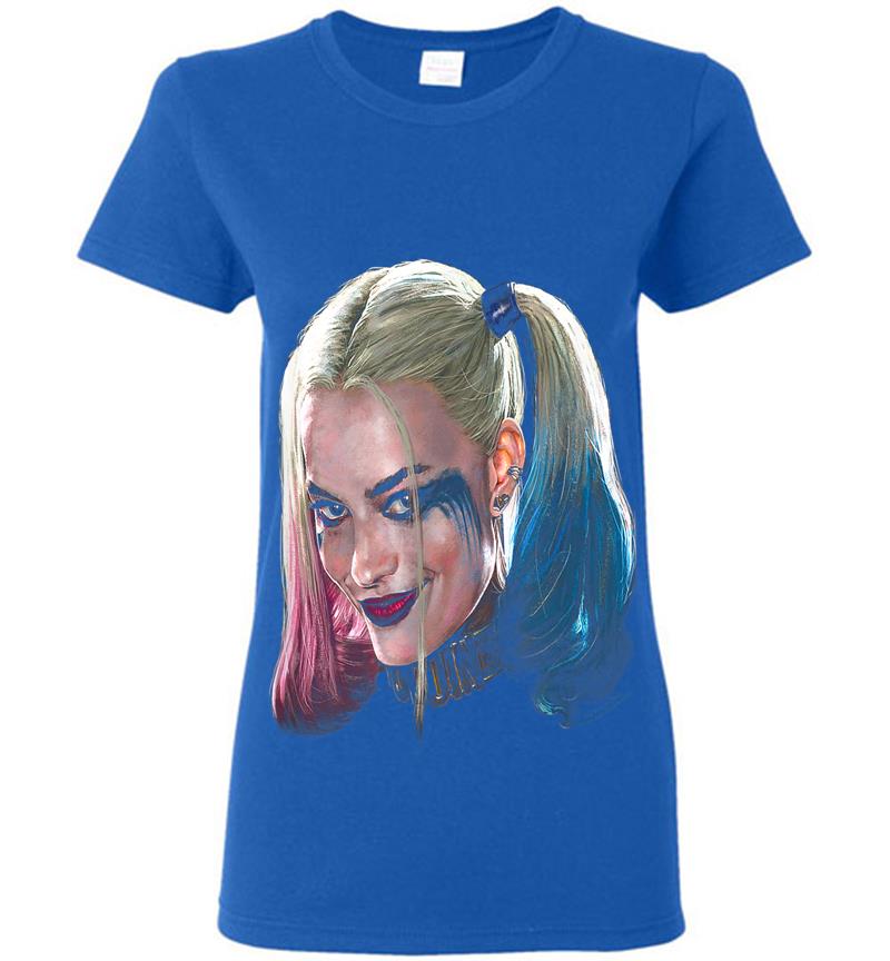 Inktee Store - Suicide Squad Harley Quinn Head Womens T-Shirt Image