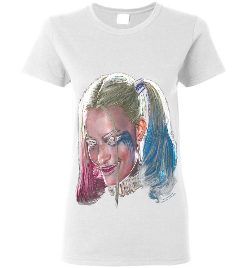 Inktee Store - Suicide Squad Harley Quinn Head Womens T-Shirt Image