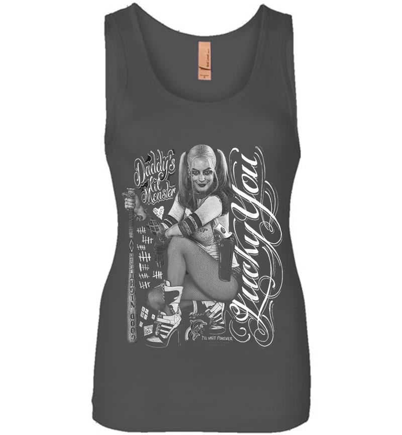 Inktee Store - Suicide Squad Harley Quinn Lucky Womens Jersey Tank Top Image