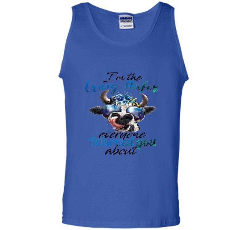 Inktee Store - Sunflower Cow Im The Crazy Heifer Everyone Warned You About Mens Tank Top Image