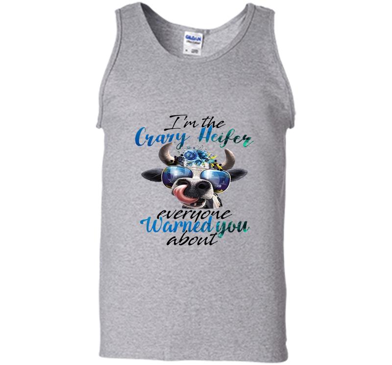 Inktee Store - Sunflower Cow Im The Crazy Heifer Everyone Warned You About Mens Tank Top Image