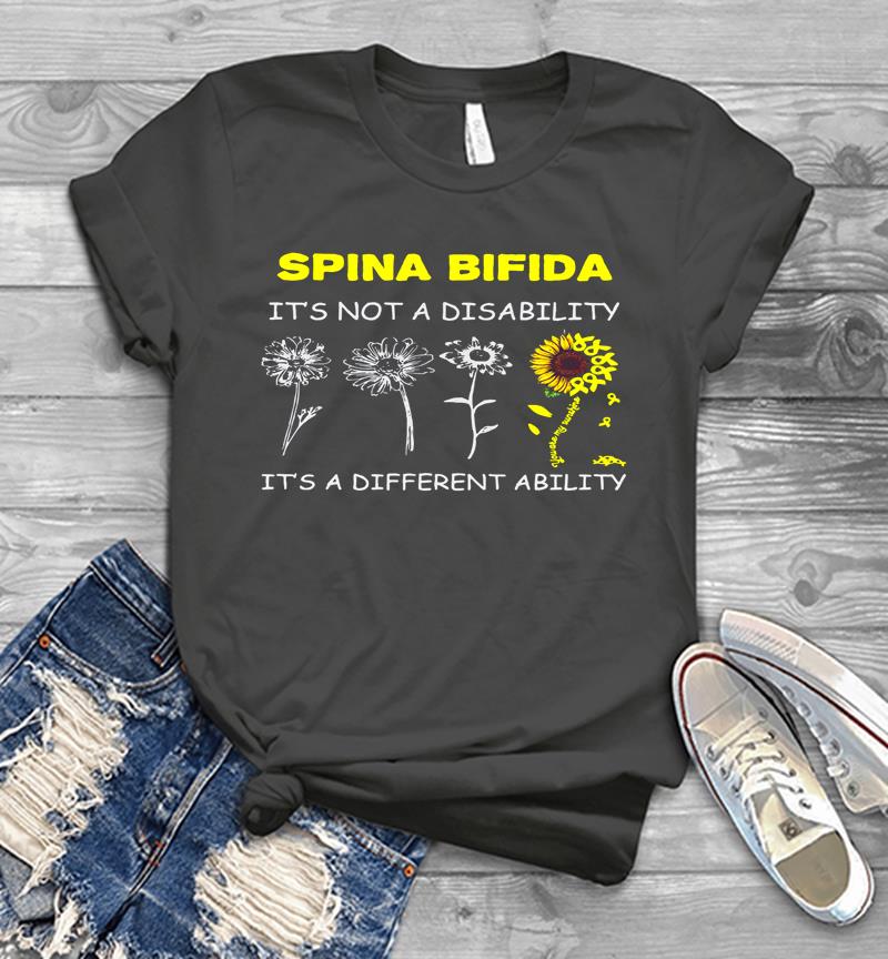 Inktee Store - Sunflower Spina Bifida It’s Not A Disability It’s A Different Ability Mens T-Shirt Image