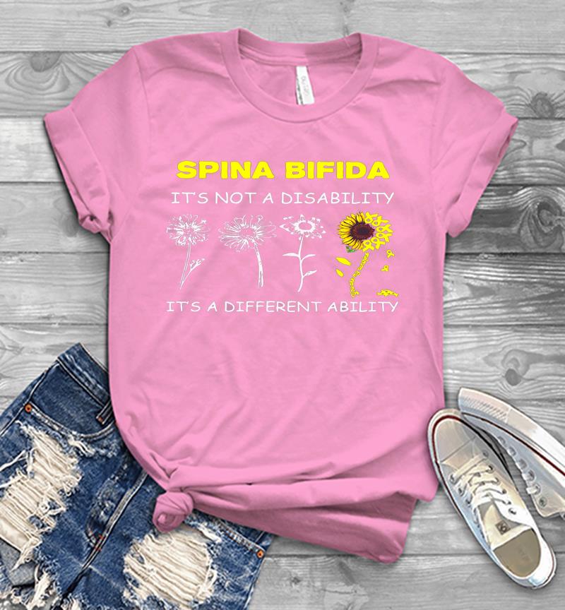 Inktee Store - Sunflower Spina Bifida It’s Not A Disability It’s A Different Ability Mens T-Shirt Image