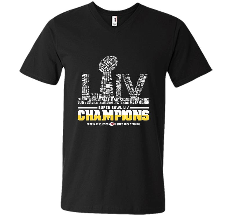 Super Bowl Liv Champion Kansas City Chiefs 2020 V-neck T-shirt