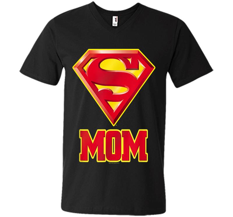 Superman Super Mom V-neck T-shirt