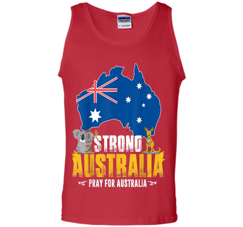 Inktee Store - Support Australia Strong Save Koala Kangaroo Retro Vintage Mens Tank Top Image