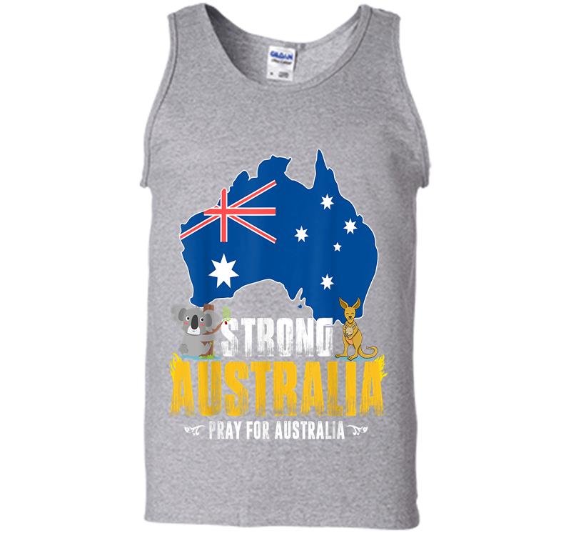 Inktee Store - Support Australia Strong Save Koala Kangaroo Retro Vintage Mens Tank Top Image