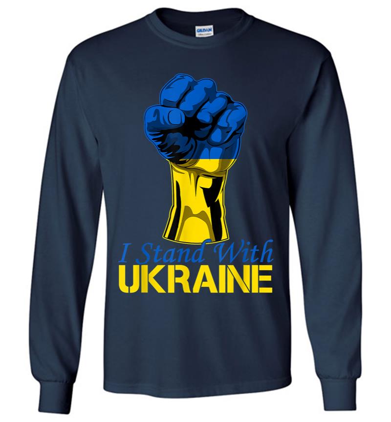 Inktee Store - Support Ukraine I Stand With Ukraine Raise Fist Ukraine Long Sleeve T-Shirt Image