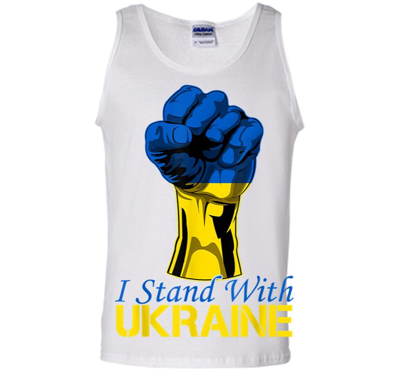Inktee Store - Support Ukraine I Stand With Ukraine Raise Fist Ukraine Men Tank Top Image