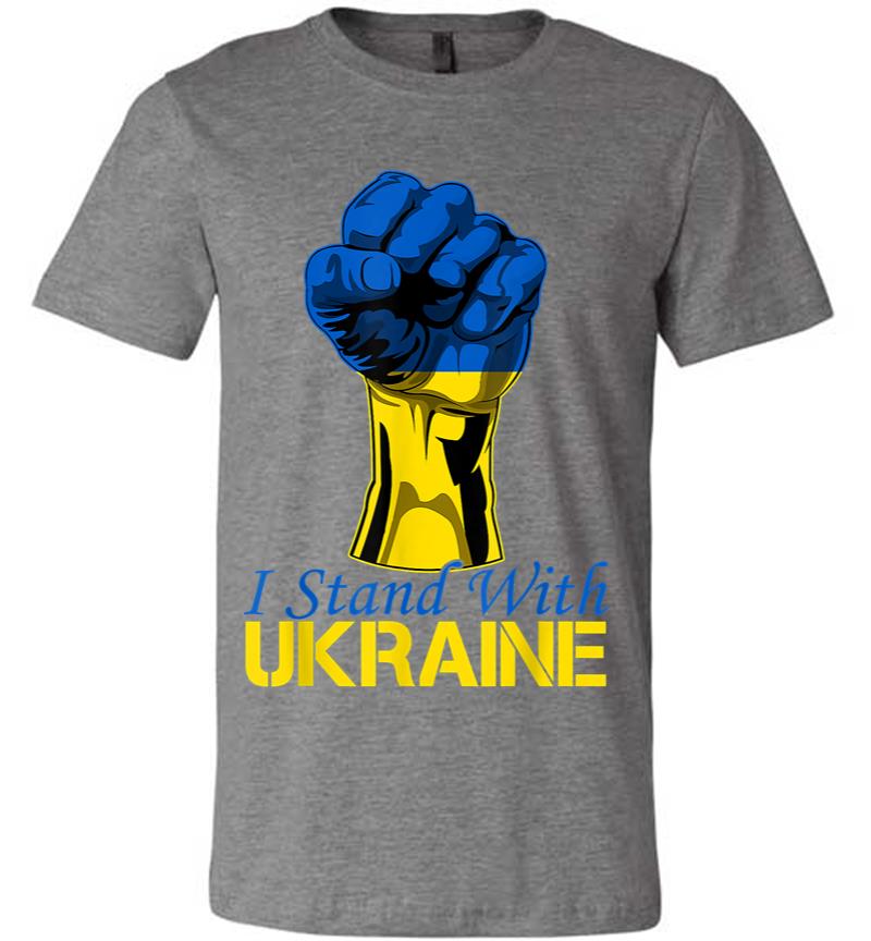 Inktee Store - Support Ukraine I Stand With Ukraine Raise Fist Ukraine Premium T-Shirt Image